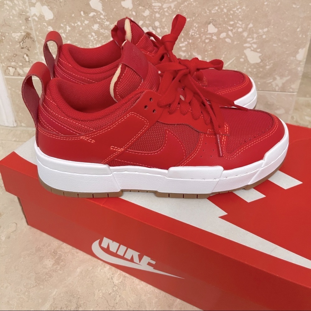 Limited Edition Red Nike Dunk Low Disrupt Shoes